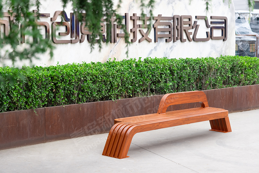 新款公园椅,户外休闲椅,景观座椅,仿木纹座椅