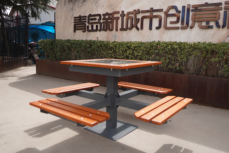 棋牌桌椅组合,户外公园桌椅,商场户外桌椅,户外公园连体桌椅