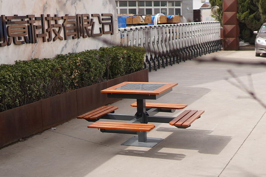 棋牌桌椅组合,户外公园桌椅,商场户外桌椅,户外公园连体桌椅