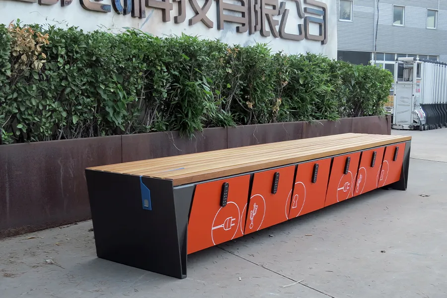 公园坐凳,室外成品坐凳,手机USB插电坐凳,广场坐凳定制